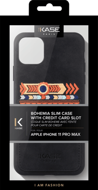 Bohemia Slim Case avec fente pour carte de crédit pour Apple iPhone 11 Pro Max, Noir olive