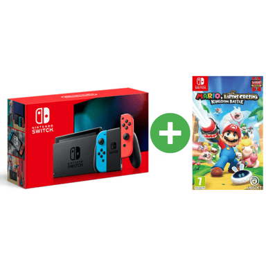 Switch & Mario & Lapins Crétins - console de jeux portables 15,8 cm (6.2'') 32 Go Écran tactile Wifi Bleu, Gris, Rouge