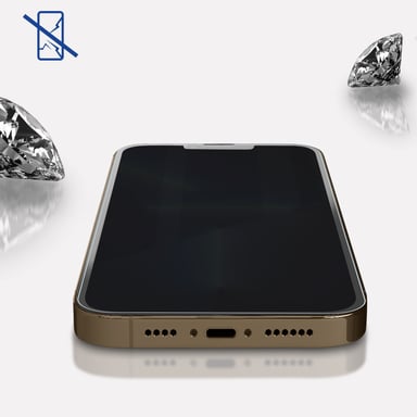 3mk Film pour iPhone 13 et 13 Pro Verre Trempé Bords Biseautés Hardglass Noir