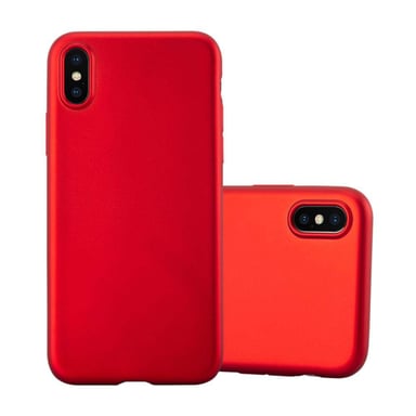 Funda rígida para Apple iPhone X / XS en rojo metálico Cubierta protectora Funda de silicona TPU flexible.