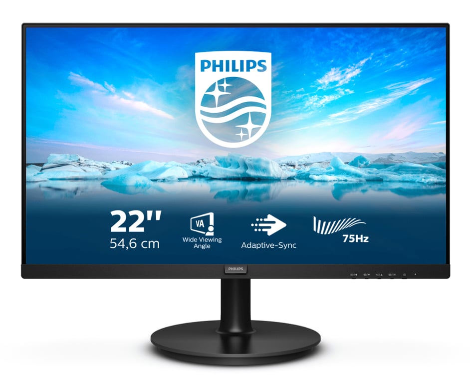 Philips V Line 222V8LA/00 écran plat de PC 54,6 cm (21.5 ) 1920 x 1080 pixels Full HD LCD Noir - Neuf