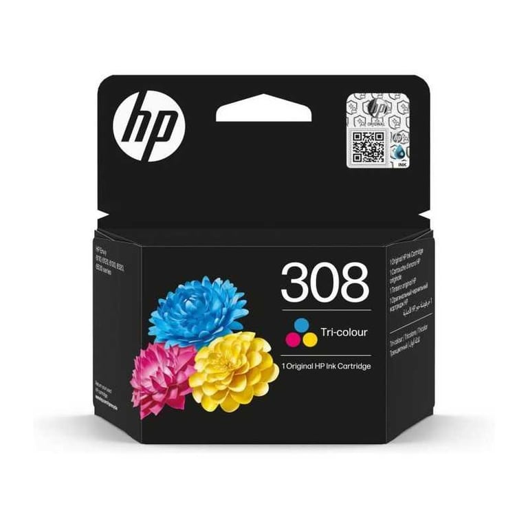 Cartouche d'encre tricolore HP 308 7FP20UE originale pour Envy 6110 6120 6130 6520 6530 Cyan Magenta Jaune - Neuf