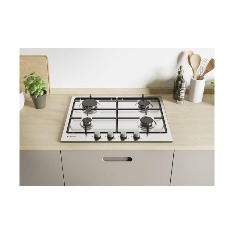 Plaque De Cuisson Candy CEL6PBRX – 4 Brûleurs Gaz, Acier Inoxydable - vue 3