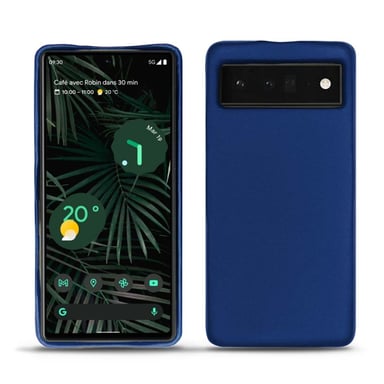 Coque cuir Google Pixel 6 Pro -  - Bleu - Cuir lisse