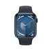 Watch Series 9 GPS, boitier en aluminium de 45 mm avec boucle en caoutchouc, Noir, S/M