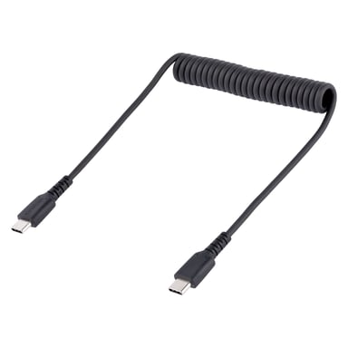 StarTech.com Cable de 50cm de Carga USB C a USB C, Cable USB Tipo C Rizado de Carga Rápida y Servicio Pesado, Cable USB 2.0 USBC, de Fibra de Aramida