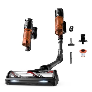 Rowenta X-Force Flex 13.60 RH9A30WO aspiradora de pie y escoba eléctrica Aspiradora escoba 2 en 1 Batería Secar Sin bolsa 0,9 L Negro, Naranja