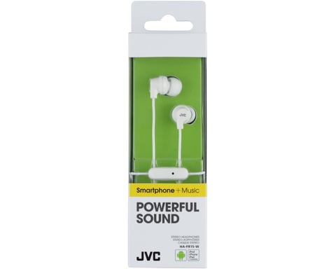 JVC HA-FR15-W-E Auriculares intrauditivos de color con mando a distancia y micrófono