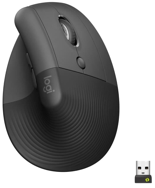 Souris Sans Fil Logitech Lift Ergonomique Verticale, Bluetooth ou ru00e9cepteur USB Logi Bolt, Silen