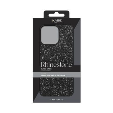 Custodia Bling Strass per Apple iPhone 14 Pro Max, nero notte