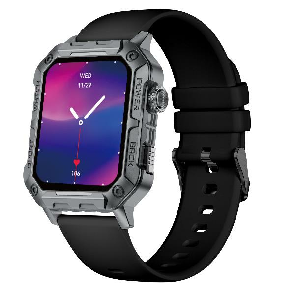 Nilox NXSWTRAILWATCH smartwatche et montre de sport 4 85 cm 1.91 Numérique 320 x 385 pixels Écran tactile Acier inoxydable Neuf