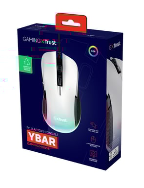 Trust GXT 922 Ybar ratón Juego mano derecha USB tipo A Óptico 7200 DPI