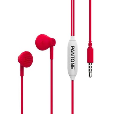 Pantone PT-WDE001R1 écouteur/casque Écouteurs Avec fil Ecouteurs Appels/Musique Rouge, Blanc