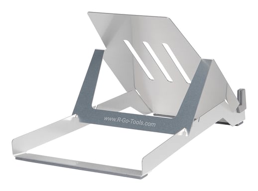 R-Go Tools Support pour ordinateur portable R-Go Riser Basic, support pour ordinateur portable pliable et réglable, aluminium
