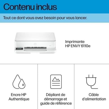 Imprimante tout-en-un HP Envy 6110e Jet d'encre couleur - Copie Scan - 3 mois d'Instant ink inclus a
