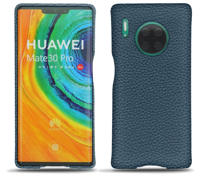 Coque cuir Huawei Mate 30 Pro - Coque arrièreBleu