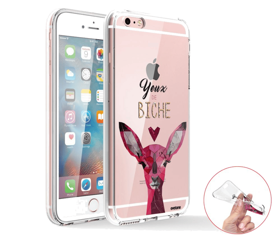 Evetane Coque Apple iPhone 6l6S 360 intégrale transparente Motif Yeux De Biche Tendance