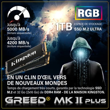 MK2 Plus - PC Gamer - AMD Ryzen 7 5700X - Radeon RX 9060 XT (16GO) - Rapide Bureau PC Gaming - 4K & Raytracing avec 4,6 GHz - 32 GO RAM DDR4 - 1 TO SSD - Ordinateur avec WiFi + Windows 11 Pro