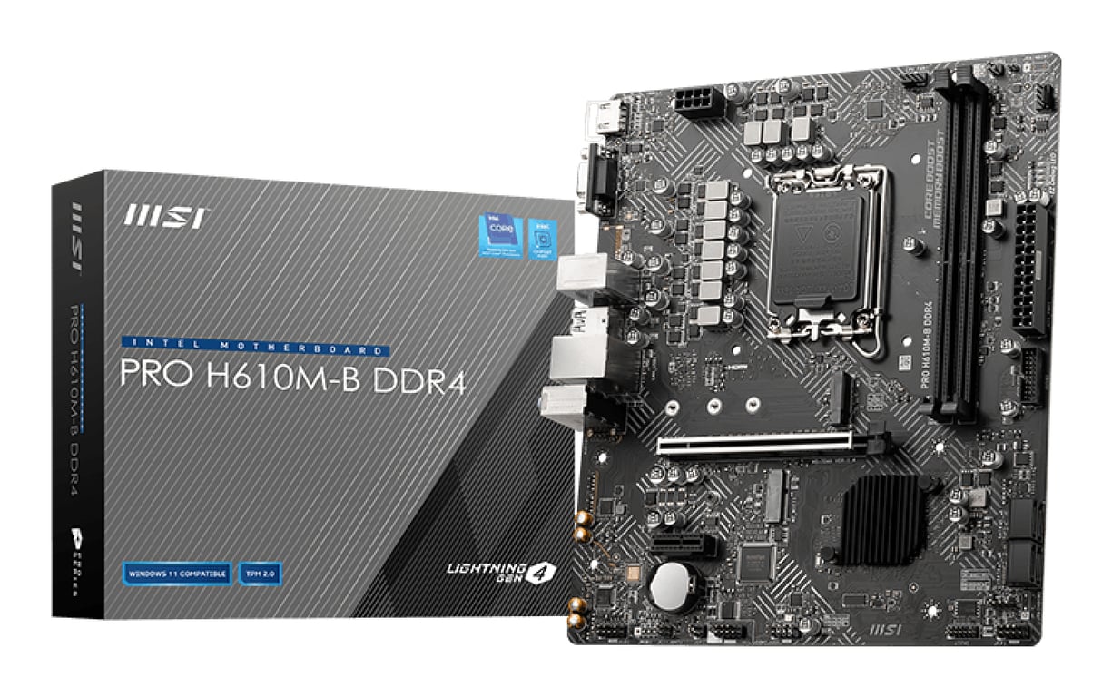 Carte Mère MSI PRO H610M B DDR4 Socket LGA 1700 Chipset Intel H610 Micro ATX
