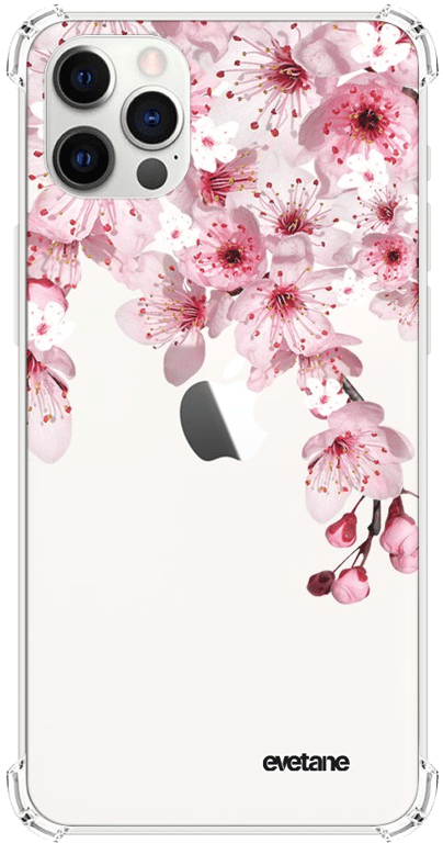 Evetane Coque Apple iPhone 12l12 Pro anti-choc souple angles renforcés transparente Motif Cerisier