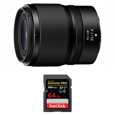 Objetivo Nikon Z 35mm f/1.4 + 1 SanDisk 64GB Extreme PRO UHS-II + Ebook ''20 consejos para fotos que impactan''