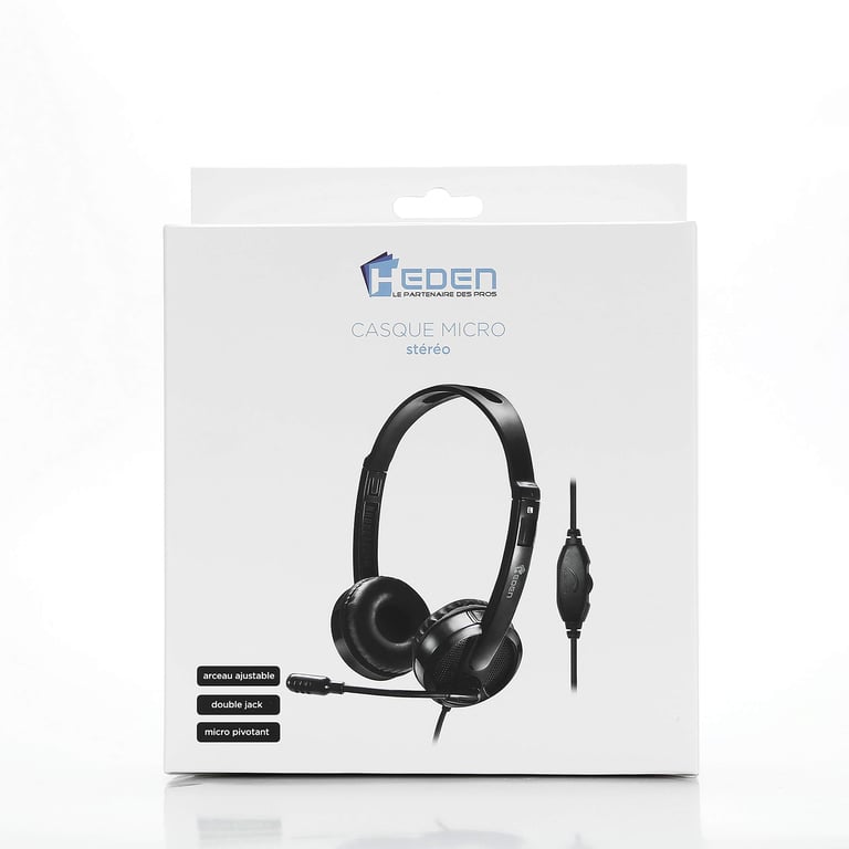 Casque micro HEDEN filaire double jack 3.5mm micro pivotant arceau réglable Neuf - vue 2