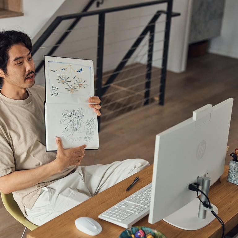 HP 23.8 inch All in One 24 cr0000ng PC Intel® Core™ i5 i5 60 5 cm 23.8 1920 x 1080 pixels PC All in One 8 Go DDR4 SDRAM SSD Windows 11 Home Wi Fi 6 802.11ax Neuf - vue 2