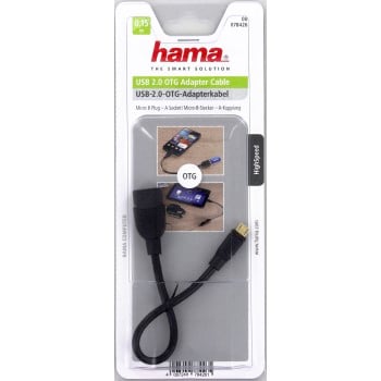 Câble d'adaptation USB 2.0 OTG, micro mâle - femelle A, noir, 0, 15 m