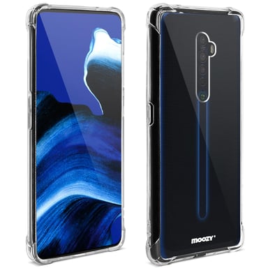 Moozy Coque en silicone anti-choc pour Oppo Reno 2 - Coque de téléphone transparente et transparente en TPU souple