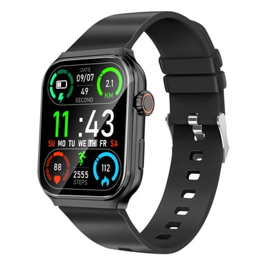 Akashi Reloj inteligente Bluetooth deportes manos libres Negro