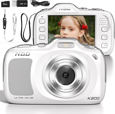 Appareil Photo Compact 64MP - 120g - Autonomie Étendue avec Filtres Intégrés - Parfait pour les Débutants et les Réseaux Sociaux