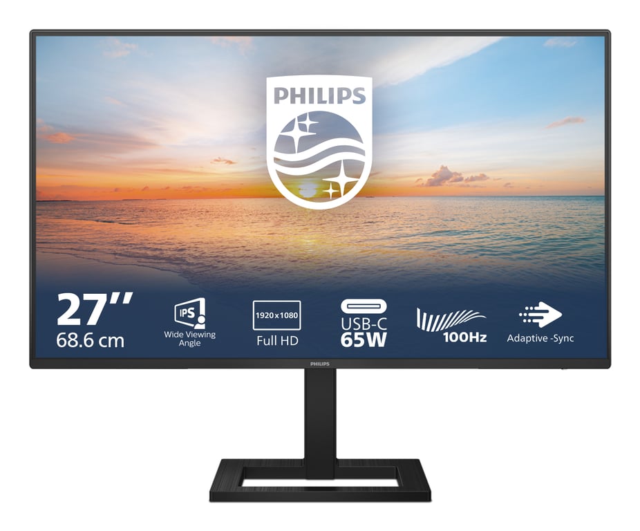 Philips 27E1N1300AE Moniteur Full HD 27 Pouces Haut parleurs réglable en Hauteur 1920x1080 100 Hz HDMI USB C USB Hub - vue 2