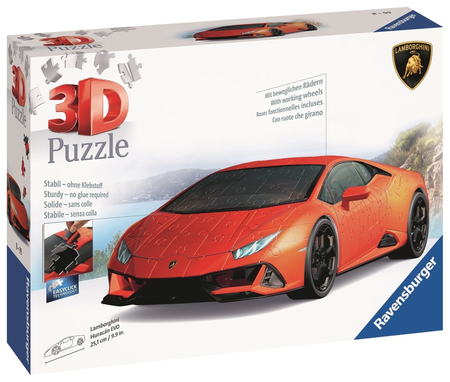Puzzle 3D 108 pièces Lamborghini Huracán EVO avec grille Ravensburger France - vue 5