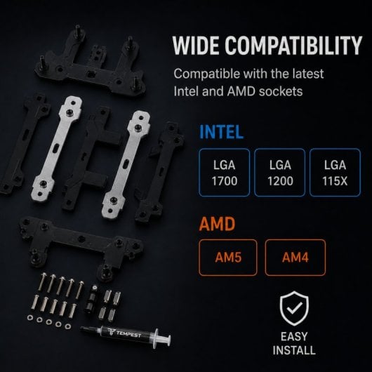 Tempest Cooler 4Pipes Ventilateur CPU RGB 2x120mm - vue 3