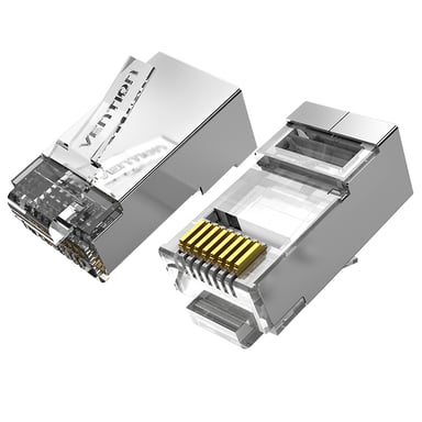 Vention IDFR0-10 connecteur de fils RJ-45 Argent, Transparent