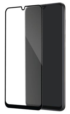 Protector de pantalla de cristal templado (100% cobertura de superficie) para Samsung Galaxy A20 2019, Negro