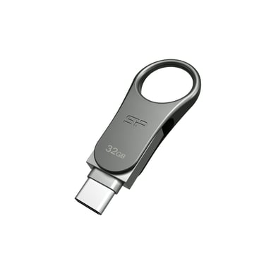 Silicon Power Mobile C80 unidad flash USB 32 GB USB Type-A / USB Type-C 3.2 Gen 1 (3.1 Gen 1) Titanio