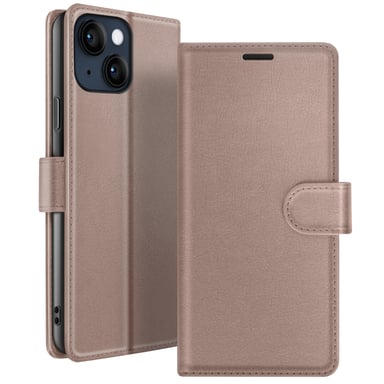 Zanaé Funda tipo cartera para iPhone 14 con soporte y lengüeta magnética Topo