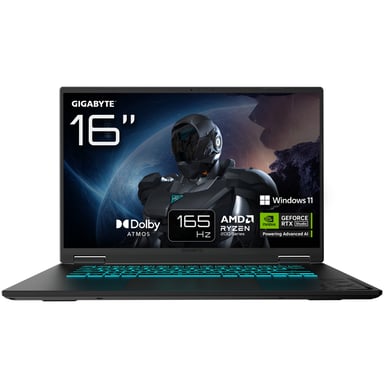 GIGABYTE GAMING A16 3THK3FR893SH ordenador portatil AMD Ryzen™ 7 260 Portátil 40,6 cm (16'') WUXGA 16 GB DDR5-SDRAM 512 GB SSD NVIDIA GeForce RTX 5050 Wi-Fi 6E (802.11ax) Windows 11 Home Negro