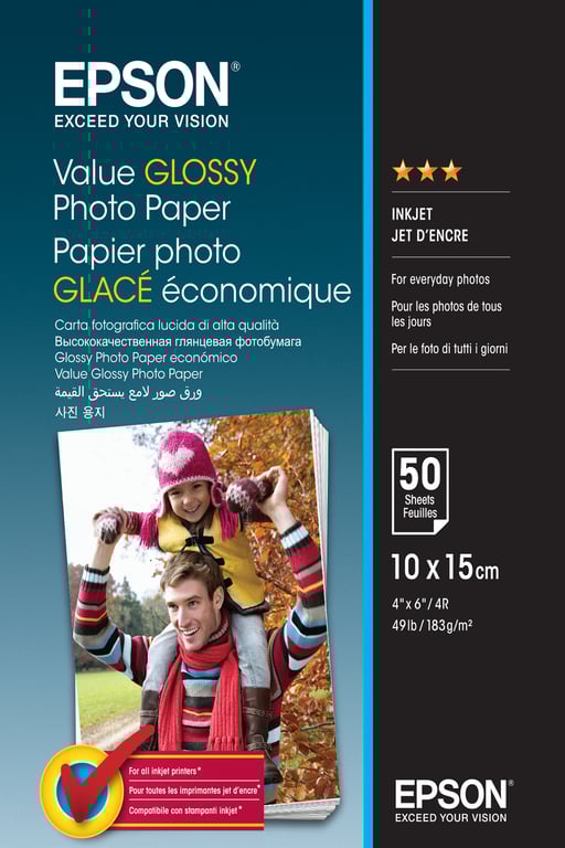 Epson Value Glossy Photo Paper 10x15cm 50 Feuilles Neuf