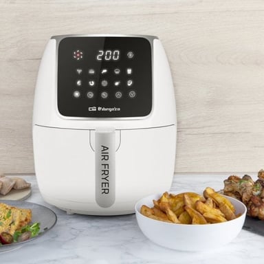 Friggitrice senza olio Orbegozo FDR 64 Healthy - Potenza 1300-1500 W - Capacità 4 Litri - 12 Programmi di Cottura - Touch Screen LED - Sistema di Sicurezza - Timer 60 Min