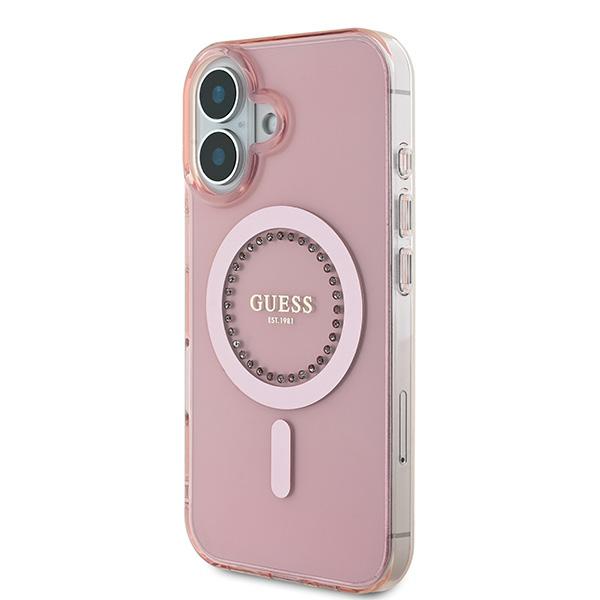 Guess Coque IML Rhinestones MagSafe pour iPhone 16