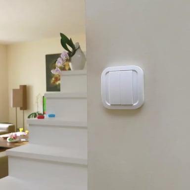 Interrupteur Mural sans Fil 2 Boutons pour système Zigbee Blanc