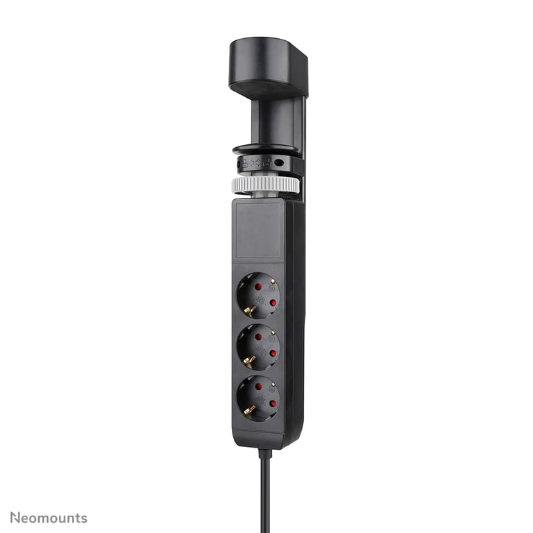 Neomounts BY NEWSTAR VOLT Desk Clamp socket with Quick-charge USB Ports (clamp 0-50mm), 3x type-F 230V, 1x USB-A 18W, 2x USB-C 20W