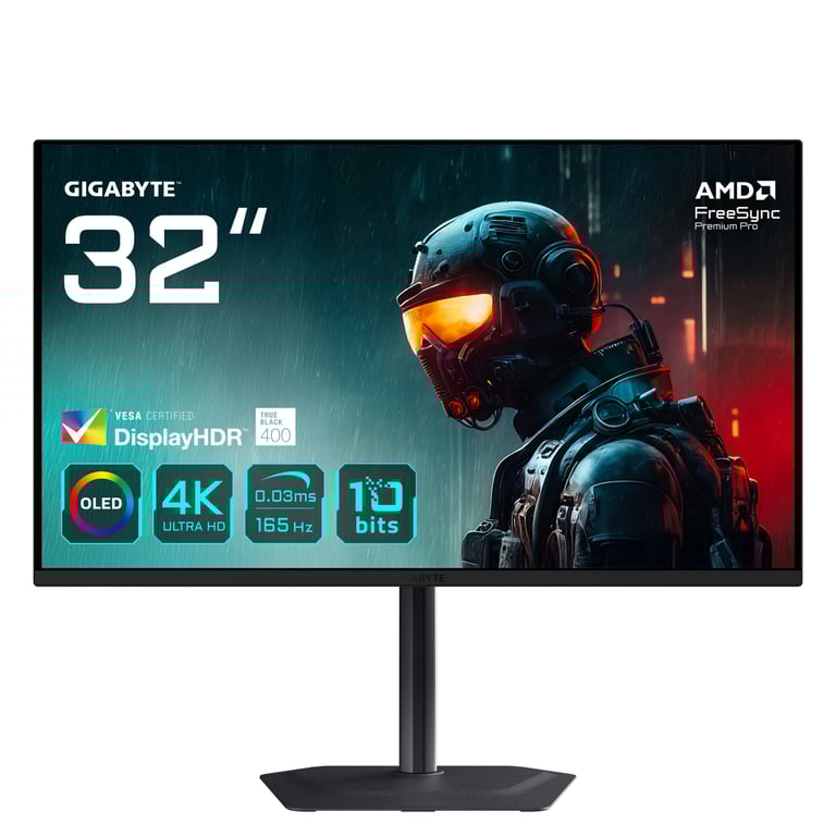 GIGABYTE MO32U 31 5 Moniteur Gaming OLED 4K UHD 3840 x 2160 165Hz 0.03ms 250 cdm² Display HDR True 400 HDMI 2.1 DisplayPort 1.4 Neuf