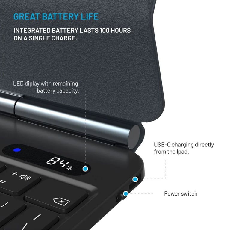 Fixed Typee Coque clavier QWERTY pour iPad Pro 11 2018 2022 / Air 4 2020 / Air 5 2022 / Air 11 pouces 2025 M3 / 2024 M3 Neuf - vue 2