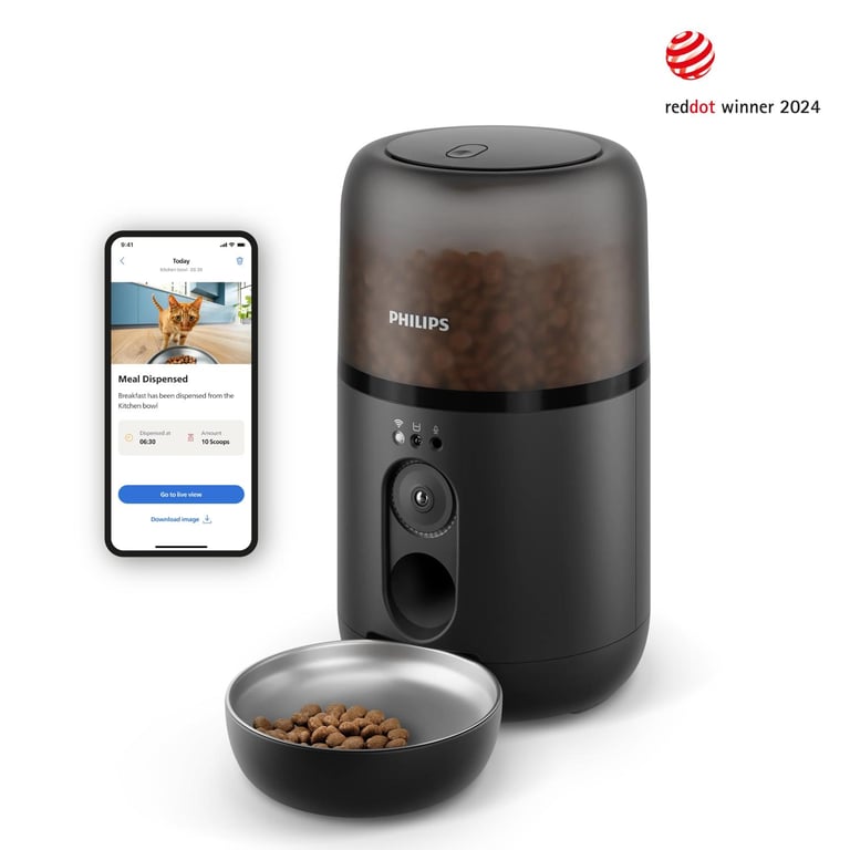 Distributeur De Croquettes Connecté Philips 5000 Series PAW5320/01 – Avec Caméra, Technologie Anti-Blocage
