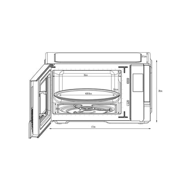 Four micro-ondes pose libre Continental Edison CEMO25UX 1400 W 25 L Inox porte latérale à miroir 8 programmes Gris