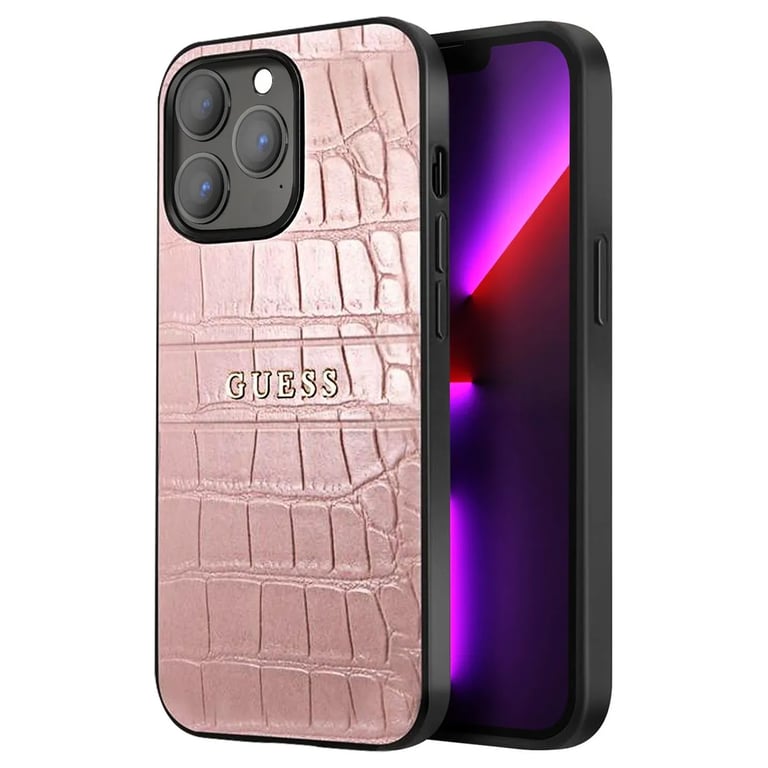 Guess Coque pour Apple iPhone 13 Pro PU Croco