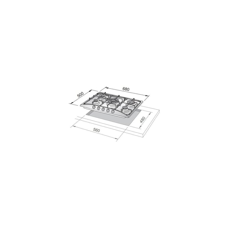 De'Longhi FFS 57 ASV Table de cuisson à avoine Encastrable 68 cm Gaz 5 brûleurs Neuf - vue 2